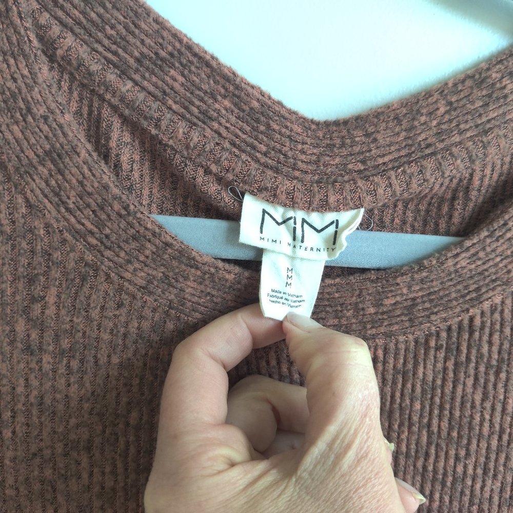 Mimi Maternity Ribbed Sweater Dress Rust Color Size M - Picture 4 of 5